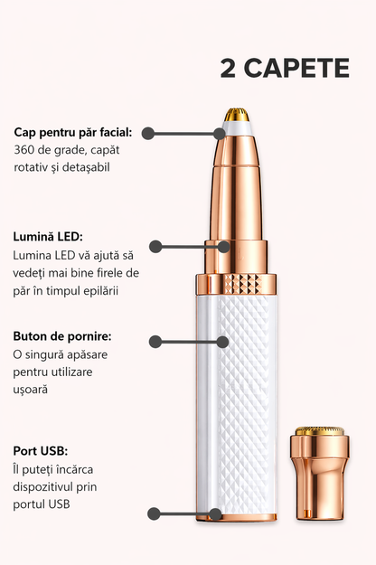 PureGlow™ Epilator facial 2în1